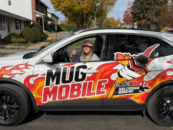 A fan photo of the Mugmobile, sent in by Brent Wallace