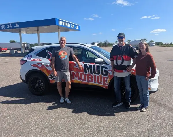 A fan photo of the Mugmobile, sent in by Brent Wallace