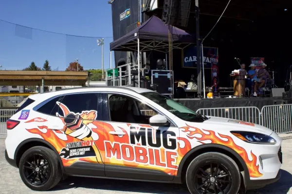 A fan photo of the Mugmobile, sent in by Brent Wallace