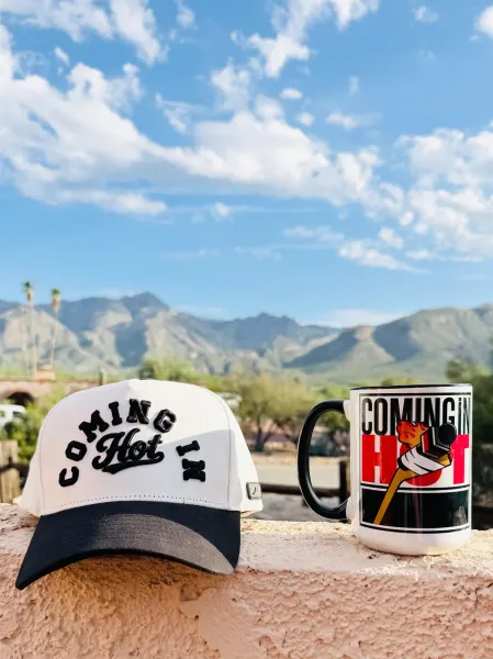 A fan photo of a Coming In Hot mug, sent in by Anthony